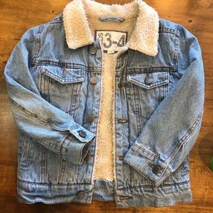 COTTON ON denim with faux shearling 3-4T
